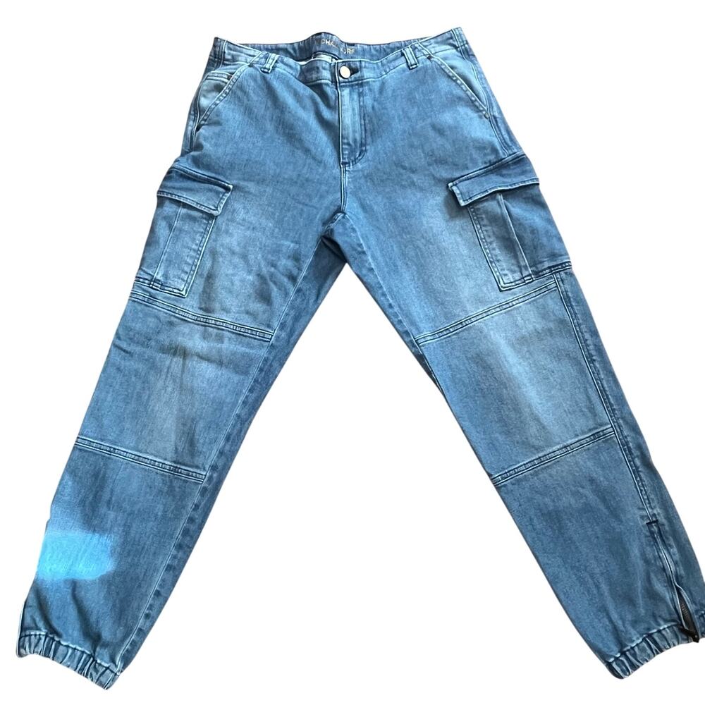 Michael Kors Joggers Jeans Size 12 Y2K Street wear Elastic zipper cuff Vintage